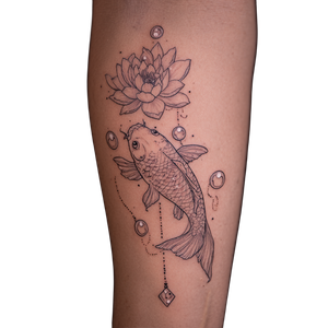 Koi Tattoo Design V4 Vinyl Car Decal Sticker – Waterproof & UV-Resistant 3.4133333333333336"