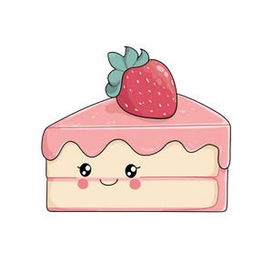 Kawaii Strawberry Cake Vinyl Car Decal Sticker – Waterproof & UV-Resistant 3.4133333333333336"