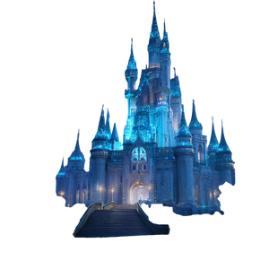 Blue Fairytale Castle Vinyl Car Decal Sticker – Waterproof & UV-Resistant 6.826666666666667"