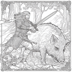 Peredur Vs Boar Vinyl Car Decal Sticker – Waterproof & UV-Resistant 3.4133333333333336"