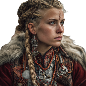 Viking Woman Attire Vinyl Car Decal Sticker – Waterproof & UV-Resistant 3.4133333333333336"