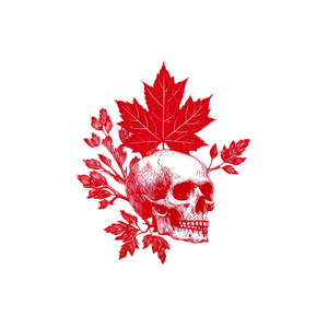 Maple Leaf Skull Vinyl Car Decal Sticker – Waterproof & UV-Resistant 3.4133333333333336"