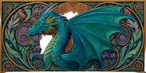Art Nouveau Dragon V17 Vinyl Car Decal Sticker – Waterproof & UV-Resistant 5.12"
