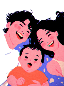 Happy Family Illustration V13 Vinyl Car Decal Sticker – Waterproof & UV-Resistant 8.213333333333333"
