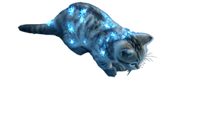 Glowing Kitten Fantasy Vinyl Car Decal Sticker – Waterproof & UV-Resistant 2.72"