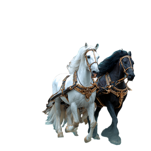 Mystical Chariot Horses Vinyl Car Decal Sticker – Waterproof & UV-Resistant 3.4133333333333336"