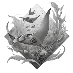 Manta Ray Tattoo V3 Vinyl Car Decal Sticker – Waterproof & UV-Resistant 3.4133333333333336"