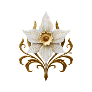 Narcissus Flower Logo Vinyl Car Decal Sticker – Waterproof & UV-Resistant 3.4133333333333336"