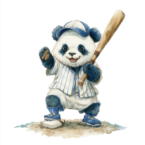 Panda Baseball Player Vinyl Car Decal Sticker – Waterproof & UV-Resistant 3.4133333333333336"