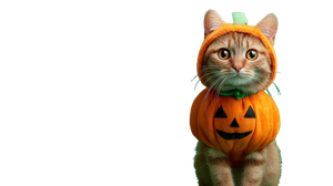 Cat In Pumpkin Costume Vinyl Car Decal Sticker – Waterproof & UV-Resistant 2.72"