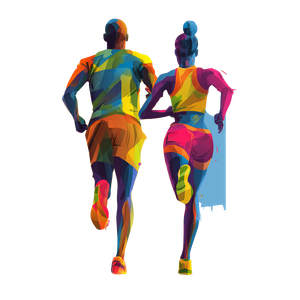 Trail Runners Silhouette Vinyl Car Decal Sticker – Waterproof & UV-Resistant 3.4133333333333336"