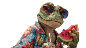 Lizard In Hawaiian Shirt Vinyl Car Decal Sticker – Waterproof & UV-Resistant 5.4