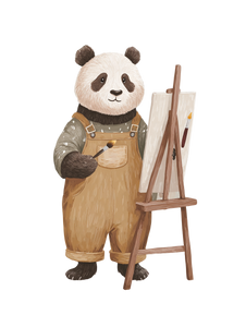 Painting Panda Vinyl Car Decal Sticker – Waterproof & UV-Resistant 8.213333333333333"