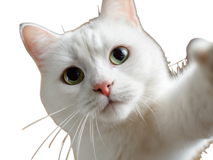 Cute White Cat V24 Vinyl Car Decal Sticker – Waterproof & UV-Resistant 6.1866666666666665"