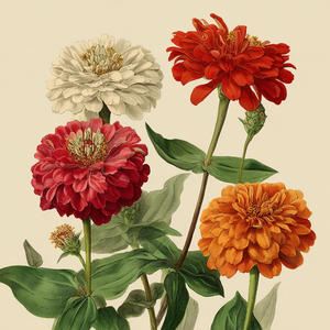 Vintage Zinnia Illustration Vinyl Car Decal Sticker – Waterproof & UV-Resistant 3.4133333333333336"