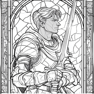 Stained Glass Knight V2 Vinyl Car Decal Sticker – Waterproof & UV-Resistant 6.826666666666667"