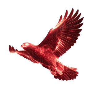 Glowing Red Falcon Vinyl Car Decal Sticker – Waterproof & UV-Resistant 6.826666666666667"