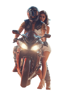 Couple On Motorbike Vinyl Car Decal Sticker – Waterproof & UV-Resistant 4.4