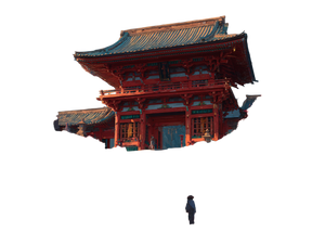Fantasy Japanese Shrine Vinyl Car Decal Sticker – Waterproof & UV-Resistant 3.0933333333333333"