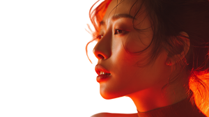 Korean Lady Profile Vinyl Car Decal Sticker – Waterproof & UV-Resistant 2.72"