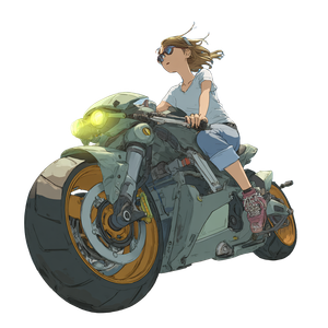 Anime Girl Riding V5 Vinyl Car Decal Sticker – Waterproof & UV-Resistant 3.4133333333333336"