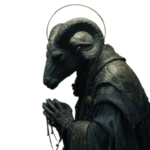 Baphomet In Prayer Vinyl Car Decal Sticker – Waterproof & UV-Resistant 6.826666666666667"