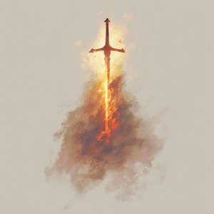 Burning Sword Symbol Vinyl Car Decal Sticker – Waterproof & UV-Resistant 3.4133333333333336"