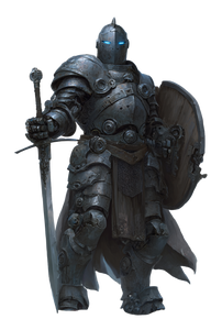 Mechanical Knight Illustration Vinyl Car Decal Sticker – Waterproof & UV-Resistant 8.853333333333333"