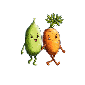 Cartoon Pea Carrot Vinyl Car Decal Sticker – Waterproof & UV-Resistant 6.826666666666667"