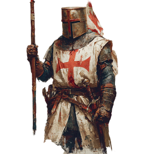 Templar With Flag Vinyl Car Decal Sticker – Waterproof & UV-Resistant 3.4133333333333336"