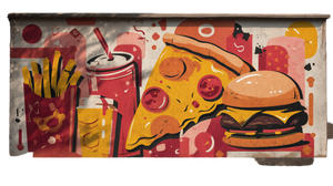 Urban Food Mural Vinyl Car Decal Sticker – Waterproof & UV-Resistant 2.72"