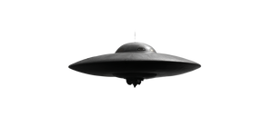 Noir Flying Saucer Vinyl Car Decal Sticker – Waterproof & UV-Resistant 5.12"