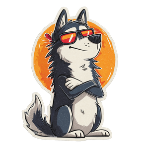 Cool Husky Puppy Vinyl Car Decal Sticker – Waterproof & UV-Resistant 3.4133333333333336"
