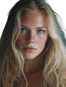 Blonde Blue-Eyed Woman V2 Vinyl Car Decal Sticker – Waterproof & UV-Resistant 8.213333333333333"