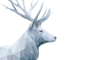 Geometric Reindeer Head Vinyl Car Decal Sticker – Waterproof & UV-Resistant 2.986666666666667"