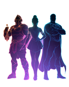 Neon Silhouette Trio Vinyl Car Decal Sticker – Waterproof & UV-Resistant 4.0"