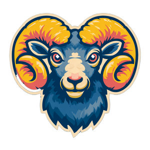 Whimsical Ram Logo Vinyl Car Decal Sticker – Waterproof & UV-Resistant 3.4133333333333336"