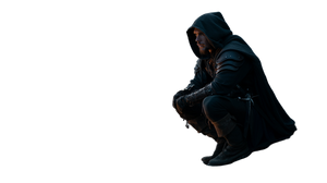Medieval Thief Crouching Vinyl Car Decal Sticker – Waterproof & UV-Resistant 2.72"