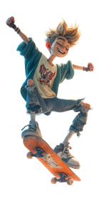Skateboarding Teen Character Vinyl Car Decal Sticker – Waterproof & UV-Resistant 10.56"