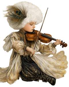 Chibi Violinist Vinyl Car Decal Sticker – Waterproof & UV-Resistant 4.0"