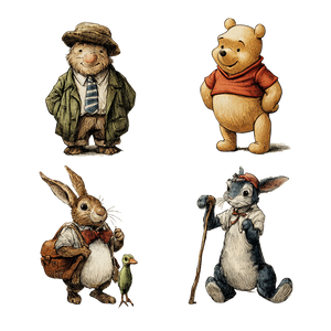 Vintage Pooh Characters Vinyl Car Decal Sticker – Waterproof & UV-Resistant 3.4133333333333336"