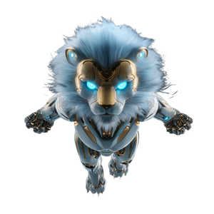 Futuristic Ai Lion Vinyl Car Decal Sticker – Waterproof & UV-Resistant 3.4133333333333336"