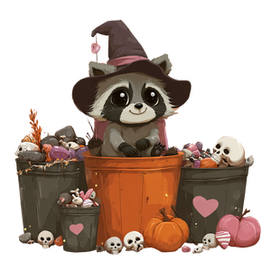 Witch Raccoon Pumpkin Vinyl Car Decal Sticker – Waterproof & UV-Resistant 3.4133333333333336"