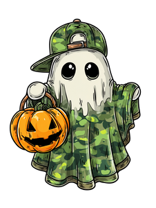 Camo Ghost Pumpkin Vinyl Car Decal Sticker – Waterproof & UV-Resistant 4.1066666666666665"