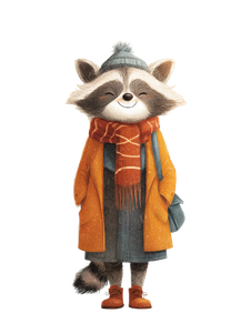Autumn Raccoon Outfit Vinyl Car Decal Sticker – Waterproof & UV-Resistant 4.1066666666666665"