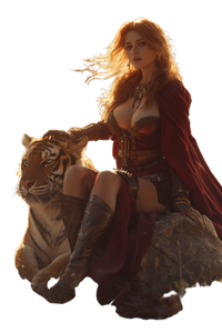 Fantasy Woman With Tiger Vinyl Car Decal Sticker – Waterproof & UV-Resistant 4.4