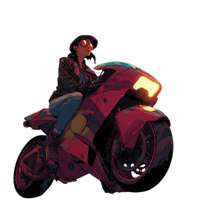 Cyberpunk Motorcyclist V11 Vinyl Car Decal Sticker – Waterproof & UV-Resistant 6.826666666666667"