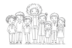 Family Portrait Line Art Vinyl Car Decal Sticker – Waterproof & UV-Resistant 2.986666666666667"