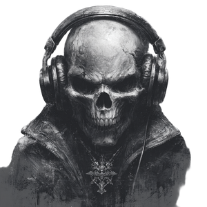 Skull With Headphones V2 Vinyl Car Decal Sticker – Waterproof & UV-Resistant 3.4133333333333336"