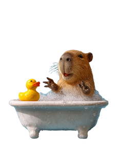 Capybara Bubble Bath Vinyl Car Decal Sticker – Waterproof & UV-Resistant 8.213333333333333"